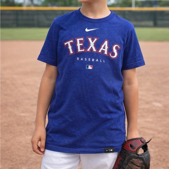 Nike Other - Nike Texas Rangers Youth Large 14/16 Baseball Tee Blue MLB Game Day
